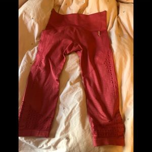 Red gym shark leggings